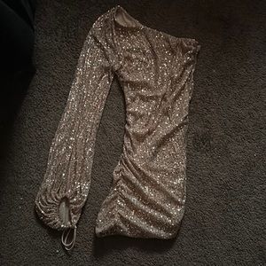 Cindy Lou one shoulder sequin dress by Lucy in the sky